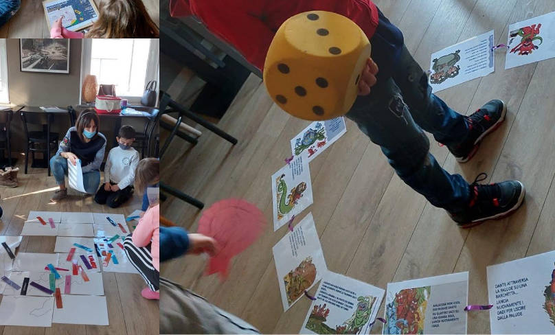 Nicoletta conduce uno dei suoi laboratori di italiano per bambini in Lussemburgo